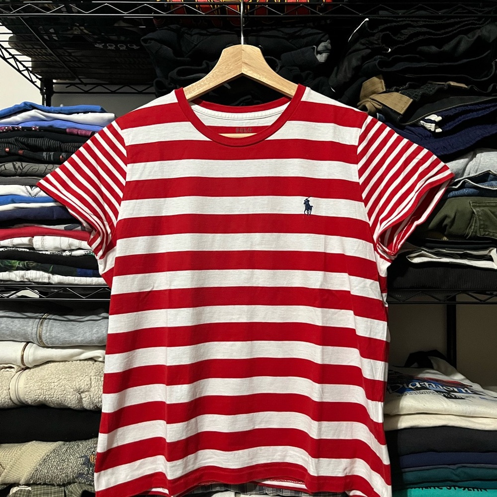 Polo Ralph Lauren Red and White Striped Tee